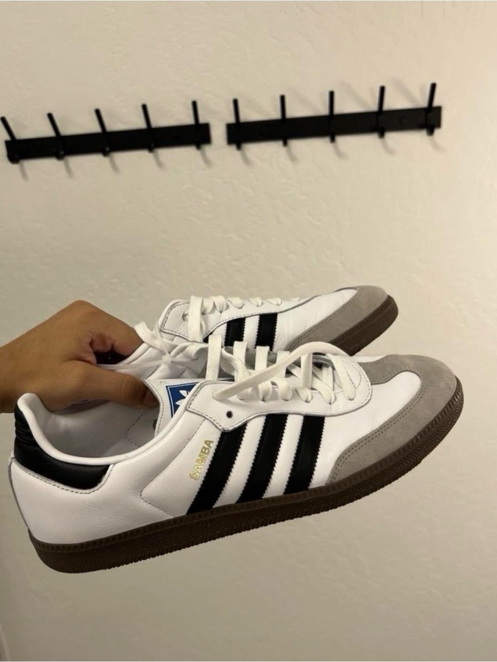 adidas Samba Sneakers in White, Black & Gray - Picture 2 of 8